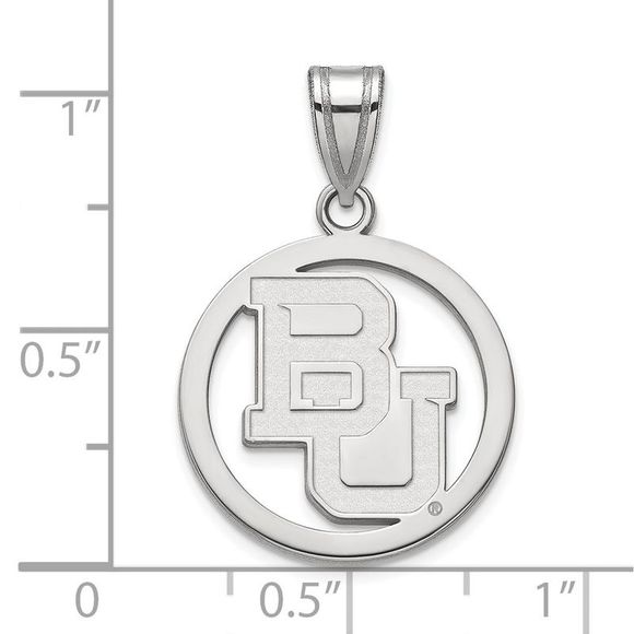 Sterling Silver Baylor U Small Circle Pendant Necklace - 18 Inch